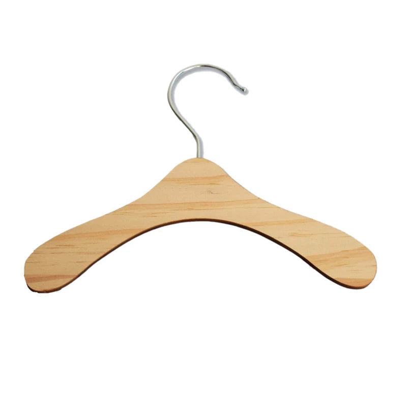 10-delige houten hangers – antislip kledinghangers voor poppenjurken & accessoires
