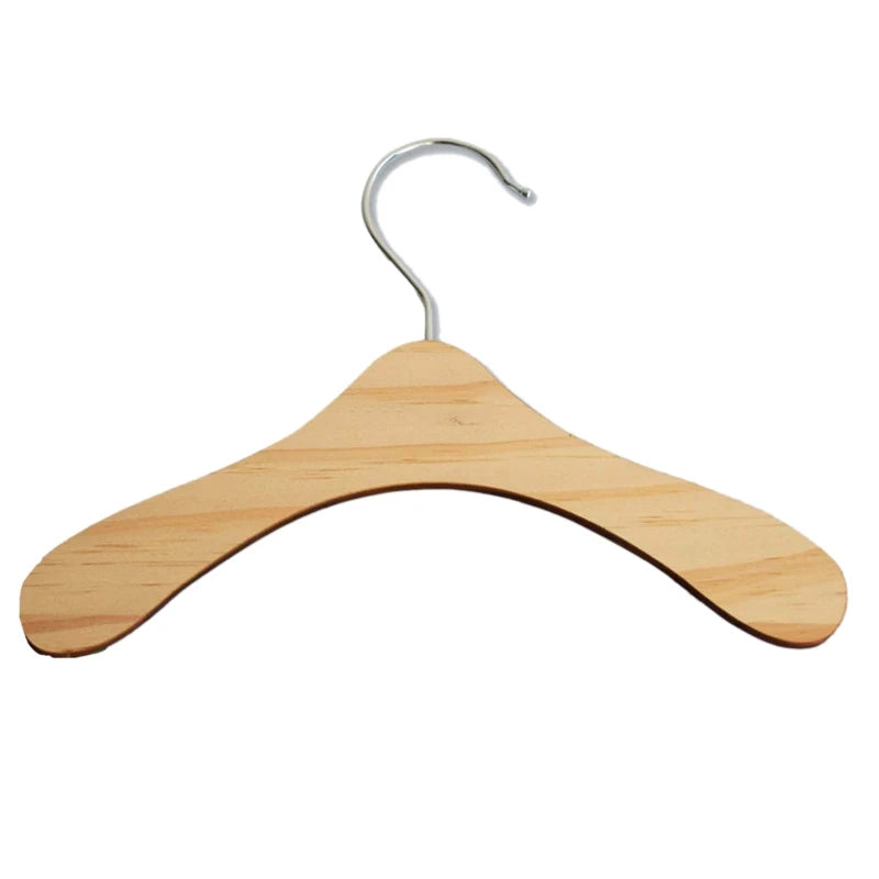 10-delige houten hangers – antislip kledinghangers voor poppenjurken & accessoires