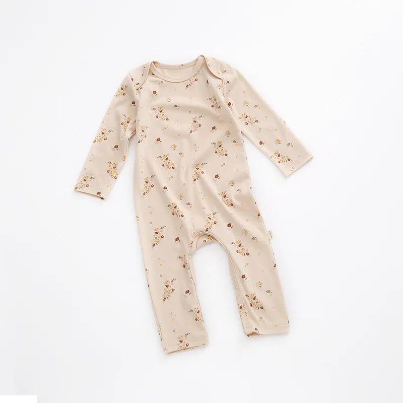 Baby romper lange mouwen – lente/herfst jumpsuit – katoen – unisex 0–24 maanden