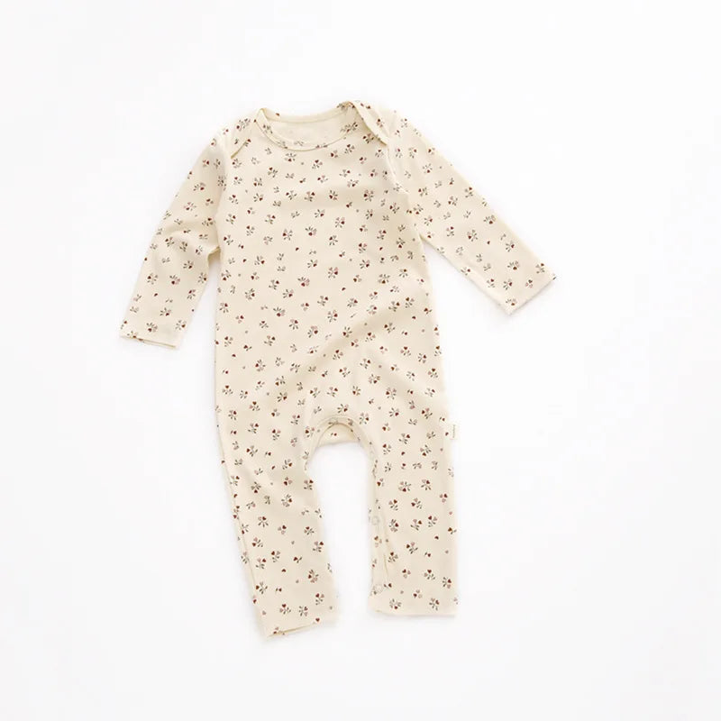 Baby romper lange mouwen – lente/herfst jumpsuit – katoen – unisex 0–24 maanden