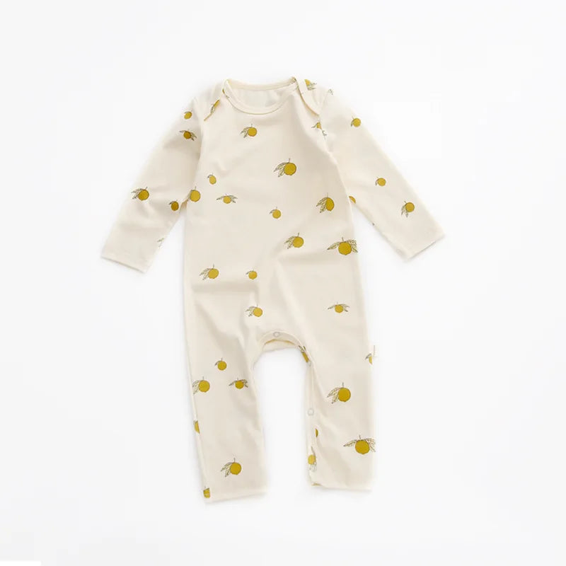 Baby romper lange mouwen – lente/herfst jumpsuit – katoen – unisex 0–24 maanden