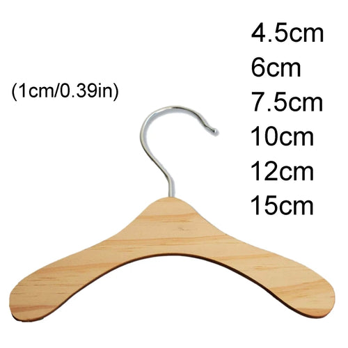 10-delige houten hangers – antislip kledinghangers voor poppenjurken & accessoires