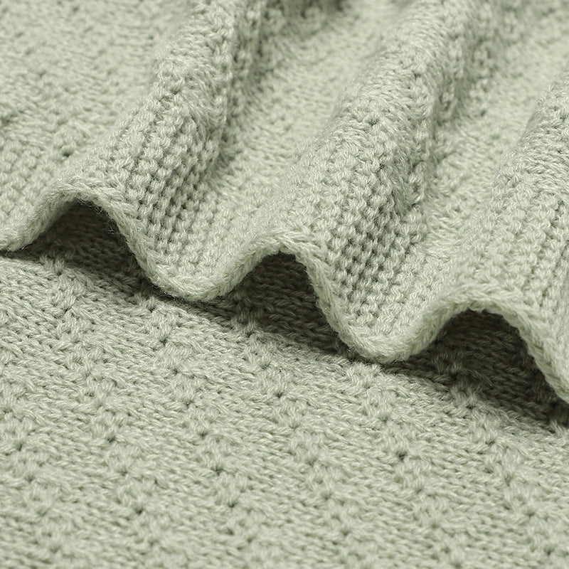 Gebreide babydeken katoen – 90x70 cm – voor wieg, kinderwagen & swaddle