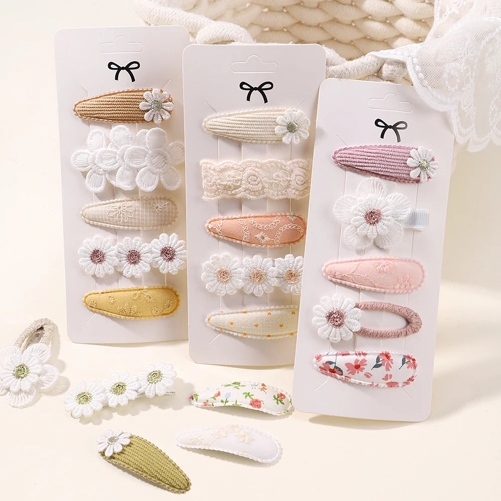 5-delige set baby haarclipjes – strikjes & bloemetjes – schattige haaraccessoires voor peuters