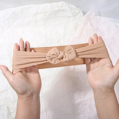 3-delige set baby haarbanden – effen kleur – zachte nylon strikjes – newborn & peuter