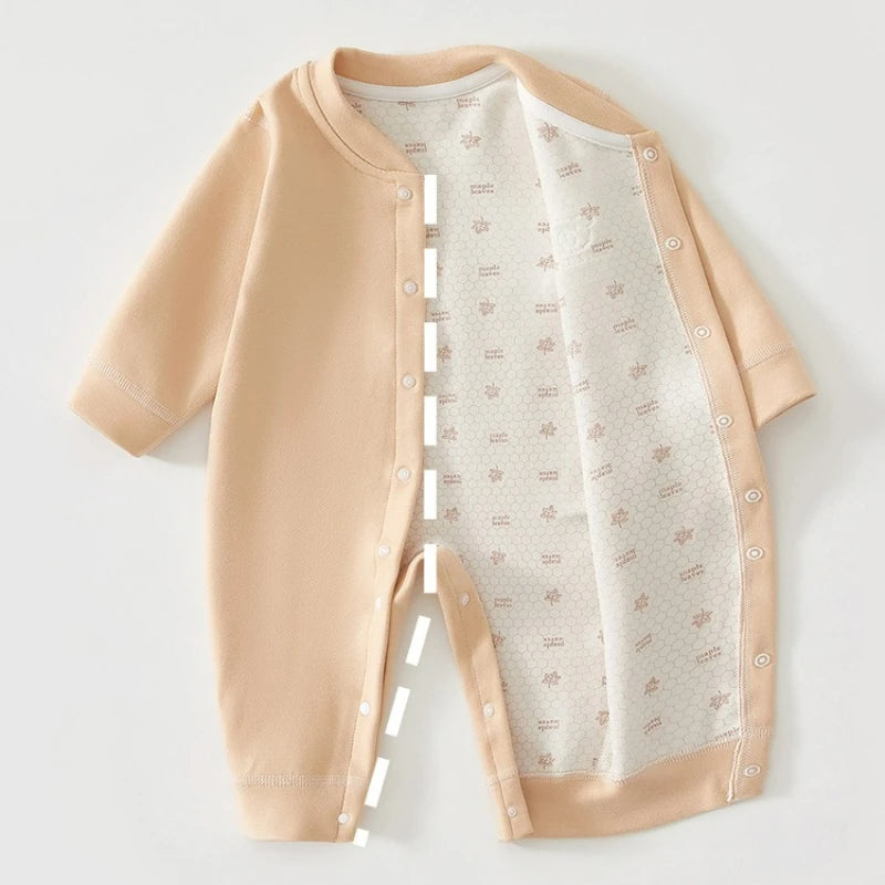 Warme baby romper – herfst/winter – zacht katoen – unisex