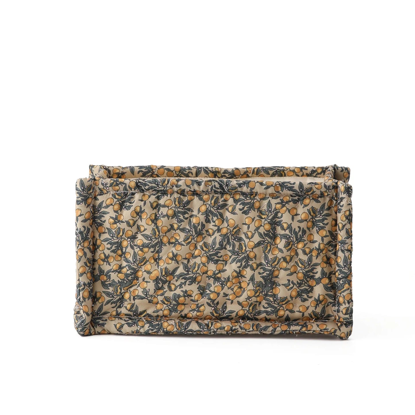 Katoenen opbergmand met bloemenprint – gewatteerd – multifunctioneel voor luiers, verzorging