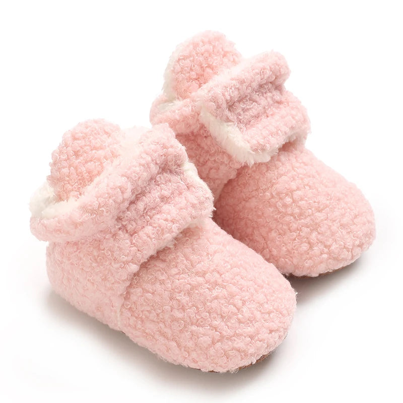 Baby fleece slofjes – antislip winterschoentjes – eerste stapschoentjes voor jongens & meisjes