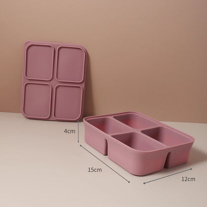 Siliconen Baby Voedselbakje met Deksel – Meervoudige Vakjes voor Hygiënische Opslag