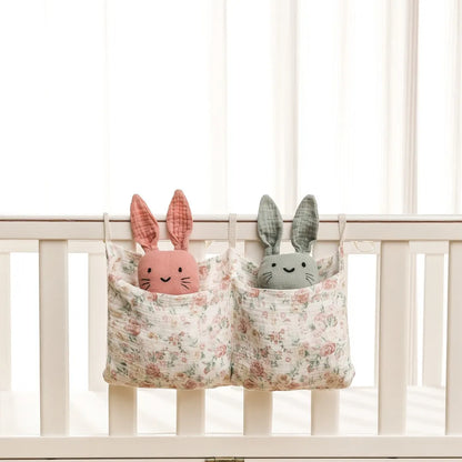 Opbergzak voor babybox – 39x20 cm – dubbele vakken – zachte katoenen organizer