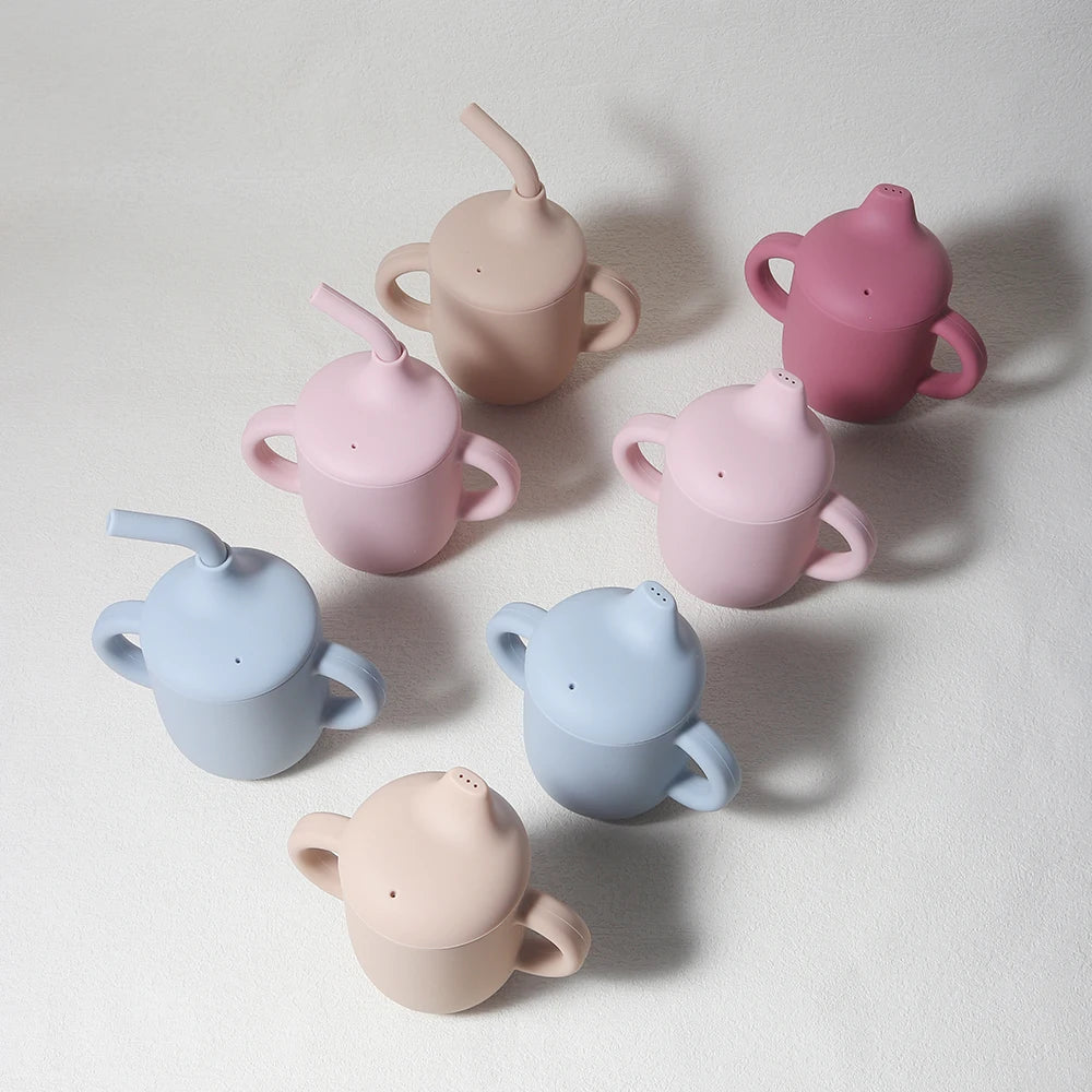 Baby Siliconen Sippy Cup 180ml – BPA-vrije Drinkbeker met Handvatten voor Leren Drinken