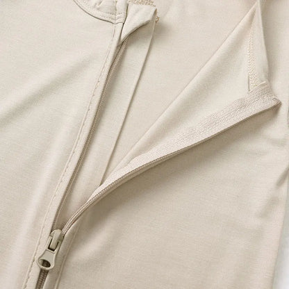 Zomer romper baby – korte mouwen – bamboevezel met rits – 3–24 maanden