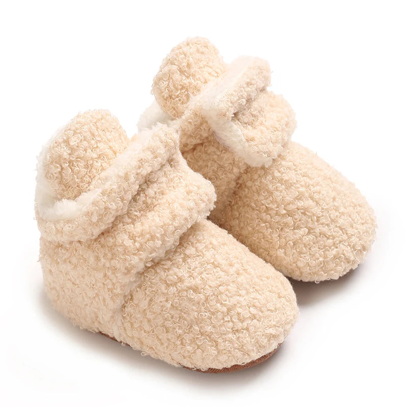Baby fleece slofjes – antislip winterschoentjes – eerste stapschoentjes voor jongens & meisjes