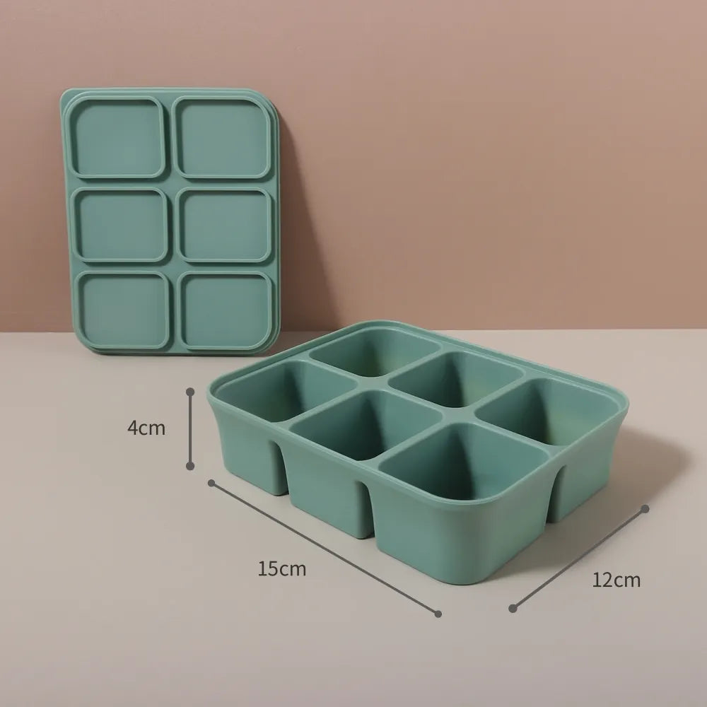 Siliconen Baby Voedselbakje met Deksel – Meervoudige Vakjes voor Hygiënische Opslag