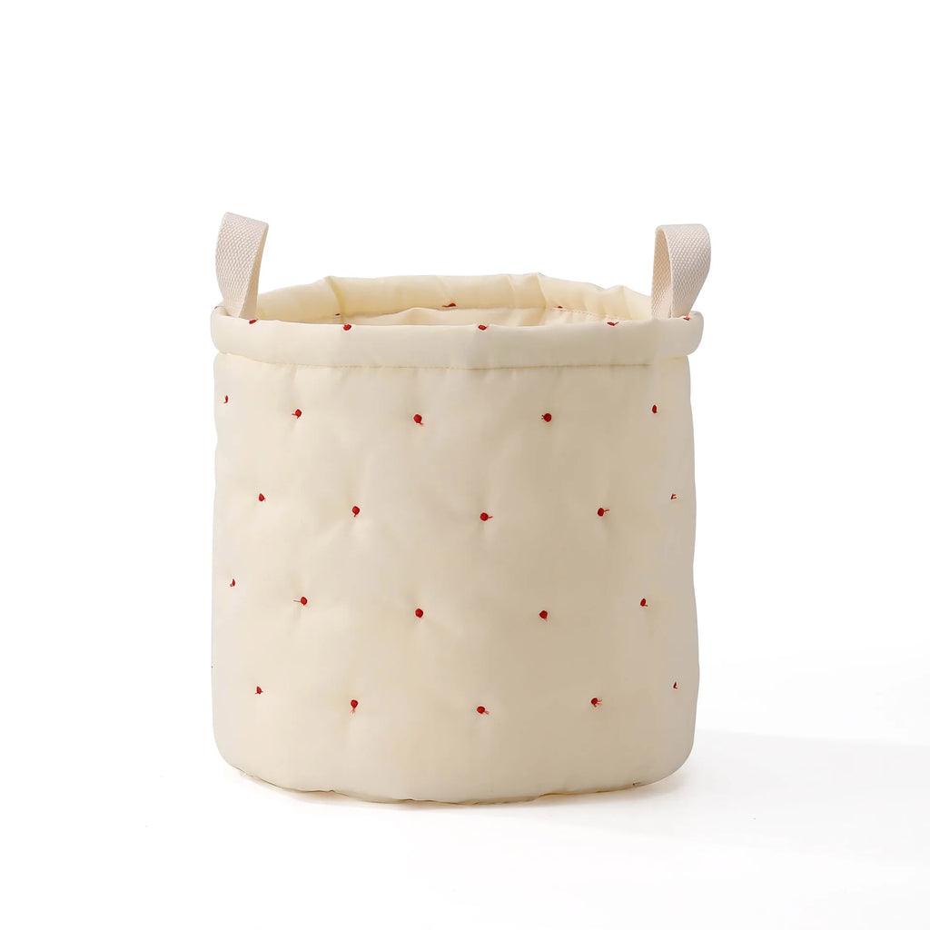 Opbergmand met bloemenprint – 28x28 cm – katoenen mand voor luiers, speelgoed & babyspullen