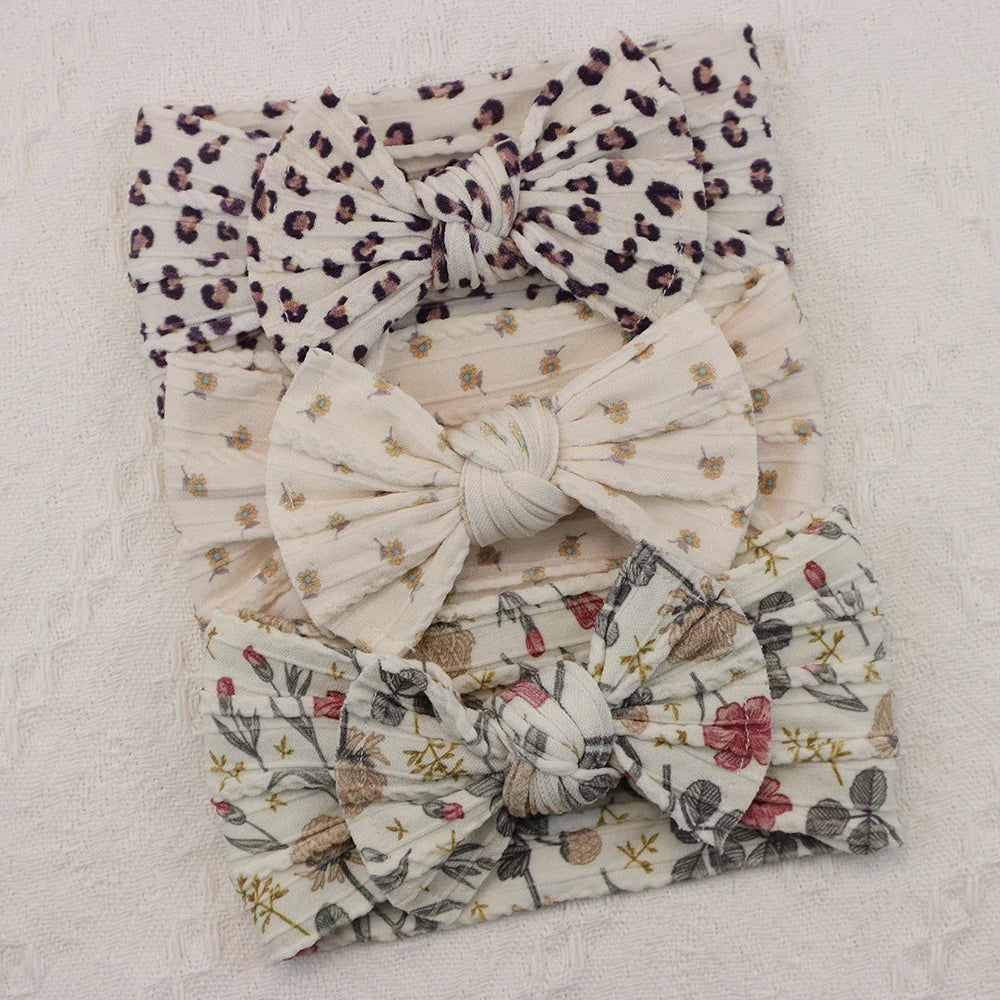 3-delige baby haarbandenset – strikjes & elastische band – newborn cadeau & haaraccessoire