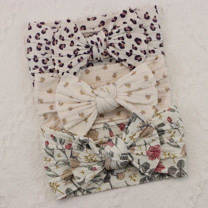 3-delige baby haarbandenset – strikjes & elastische band – newborn cadeau & haaraccessoire