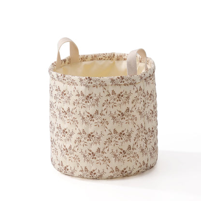 Opbergmand met bloemenprint – 28x28 cm – katoenen mand voor luiers, speelgoed & babyspullen