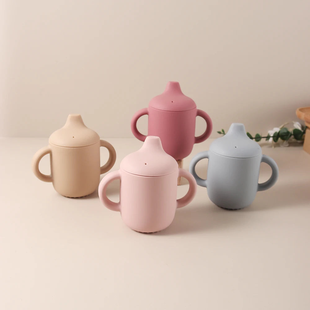 Baby Siliconen Sippy Cup 180ml – BPA-vrije Drinkbeker met Handvatten voor Leren Drinken