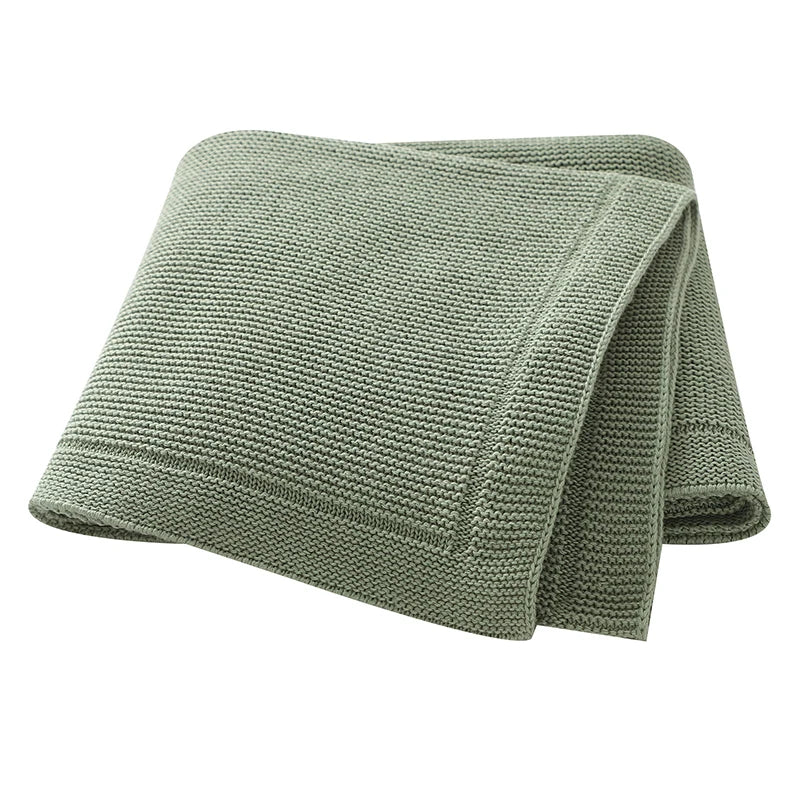 Gebreide babydeken katoen – 100x80 cm – voor wieg, kinderwagen & swaddle