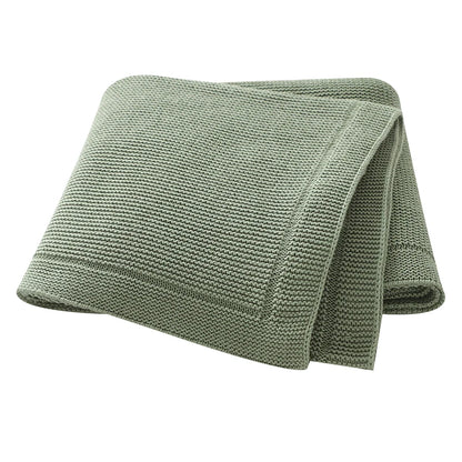 Gebreide babydeken katoen – 100x80 cm – voor wieg, kinderwagen & swaddle
