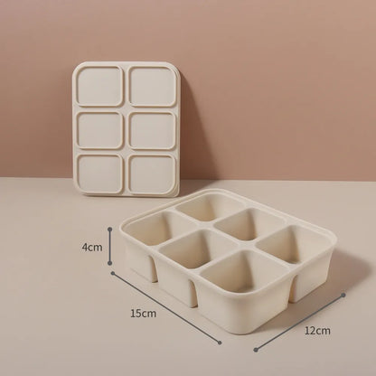 Siliconen Baby Voedselbakje met Deksel – Meervoudige Vakjes voor Hygiënische Opslag