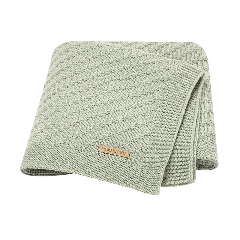 Gebreide babydeken katoen – 90x70 cm – voor wieg, kinderwagen & swaddle