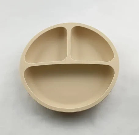 5-delige siliconen kinderserviesset – antislip bord, kom, lepel & vork – BPA-vrij