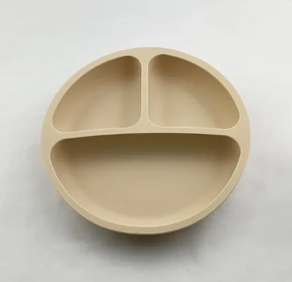 5-delige siliconen kinderserviesset – antislip bord, kom, lepel & vork – BPA-vrij