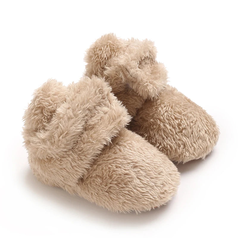 Baby fleece slofjes – antislip winterschoentjes – eerste stapschoentjes voor jongens & meisjes