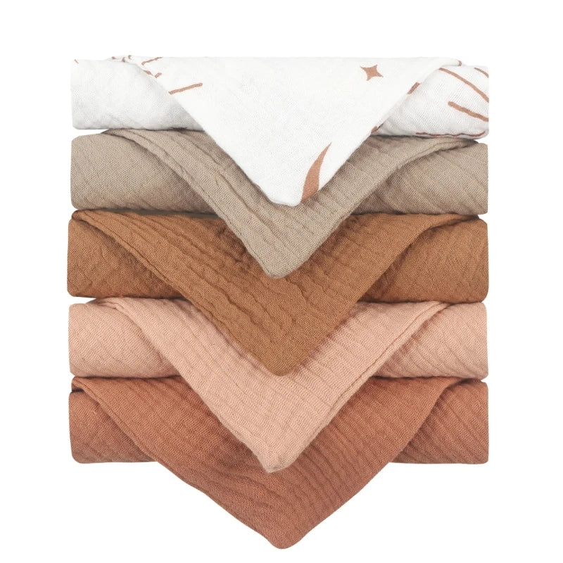 5-delige set hydrofiele babydoekjes – mousseline katoen – wasdoekjes voor gezicht, handen & voeding