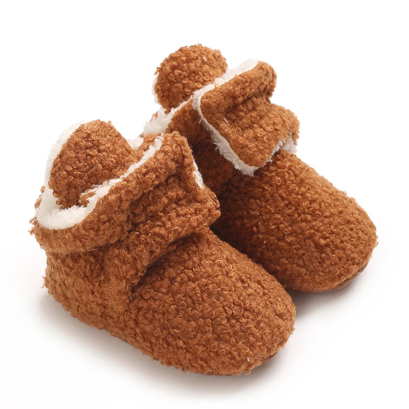 Baby fleece slofjes – antislip winterschoentjes – eerste stapschoentjes voor jongens & meisjes