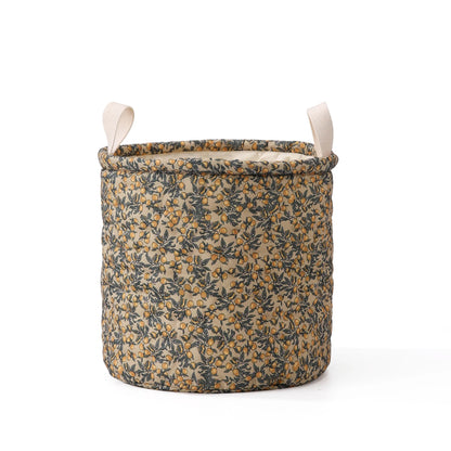 Opbergmand met bloemenprint – 28x28 cm – katoenen mand voor luiers, speelgoed & babyspullen