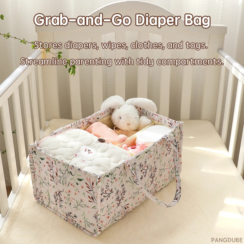 Opvouwbare luiertas organizer – ruime mand voor luiers & babyspullen – draagbaar & multifunctioneel