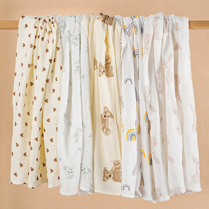 Hydrofiele babydeken 100x100 cm – mousseline katoen – swaddle, badhanddoek & wiegdeken