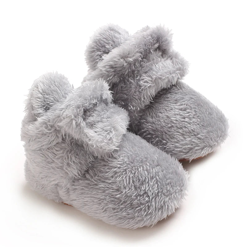 Baby fleece slofjes – antislip winterschoentjes – eerste stapschoentjes voor jongens & meisjes