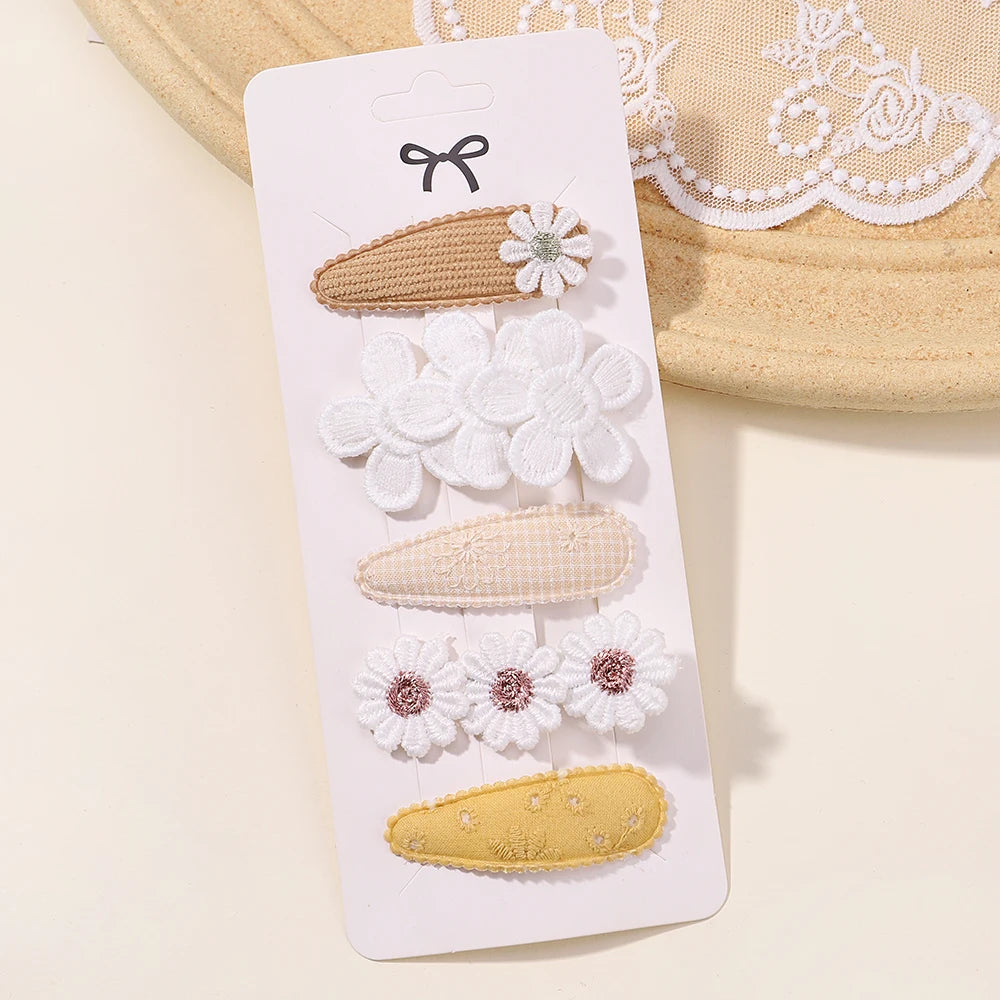 5-delige set baby haarclipjes – strikjes & bloemetjes – schattige haaraccessoires voor peuters
