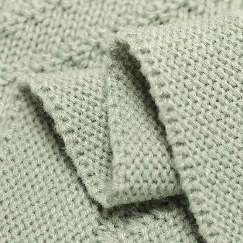 Gebreide babydeken katoen – 90x70 cm – voor wieg, kinderwagen & swaddle