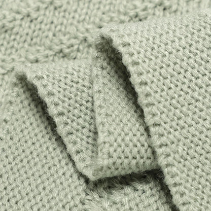 Gebreide babydeken katoen – 90x70 cm – voor wieg, kinderwagen & swaddle