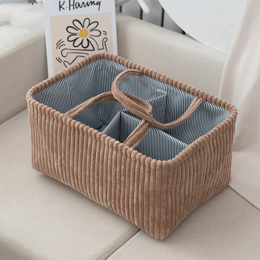 Suède opbergmand 38x26 cm – stijlvolle organizer voor speelgoed, was & babyspullen