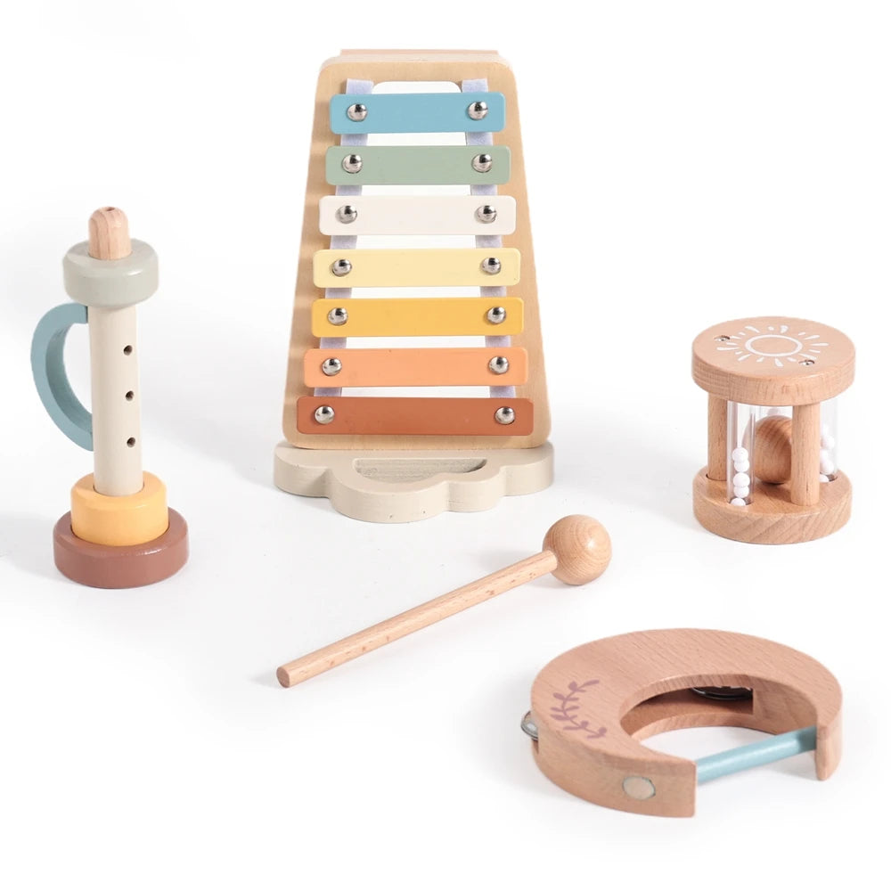 Houten baby muziekspeelgoed – educatief speelgoed