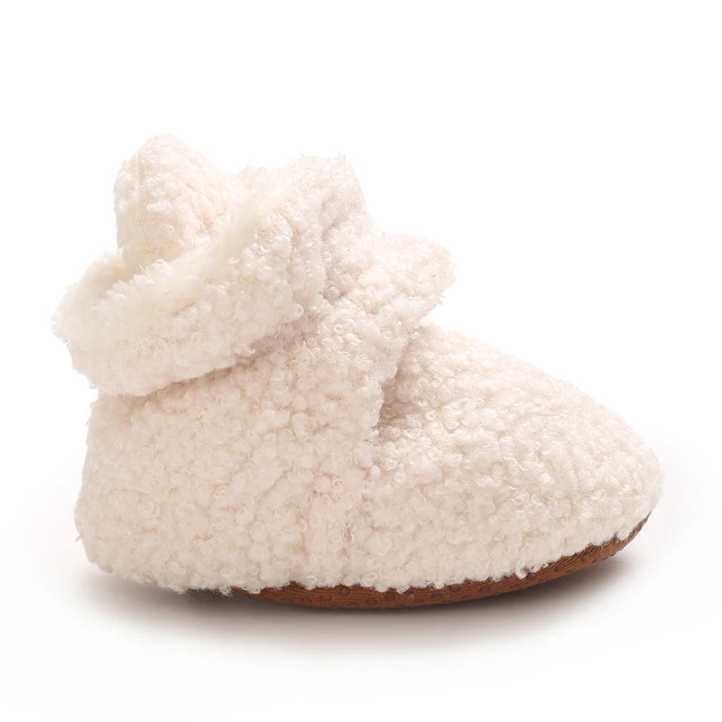 Baby fleece slofjes – antislip winterschoentjes – eerste stapschoentjes voor jongens & meisjes