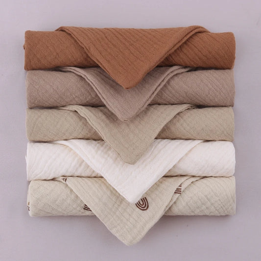 5-delige set hydrofiele babydoekjes – mousseline katoen – wasdoekjes voor gezicht, handen & voeding