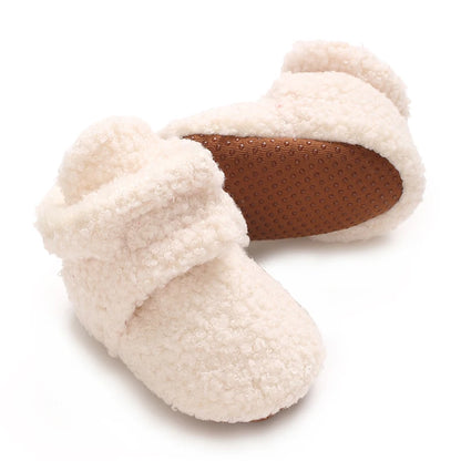 Baby fleece slofjes – antislip winterschoentjes – eerste stapschoentjes voor jongens & meisjes