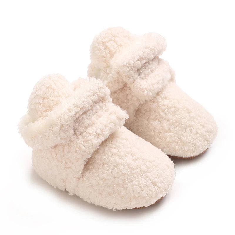 Baby fleece slofjes – antislip winterschoentjes – eerste stapschoentjes voor jongens & meisjes