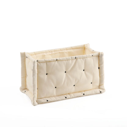 Katoenen opbergmand met bloemenprint – gewatteerd – multifunctioneel voor luiers, verzorging