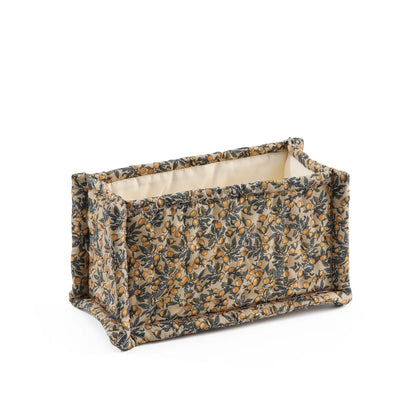 Katoenen opbergmand met bloemenprint – gewatteerd – multifunctioneel voor luiers, verzorging