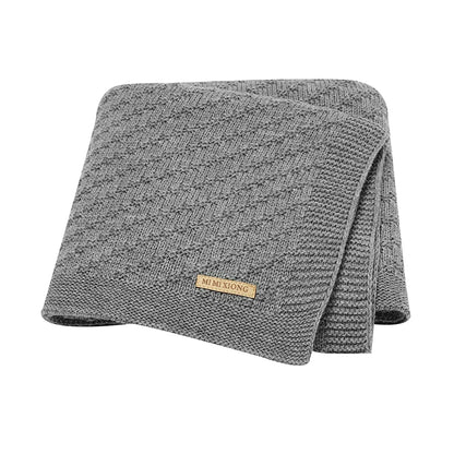Gebreide babydeken katoen – 90x70 cm – voor wieg, kinderwagen & swaddle