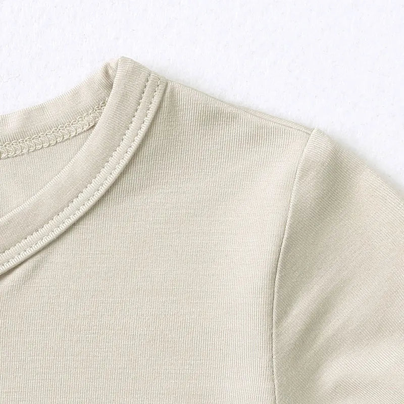 Zomer romper baby – korte mouwen – bamboevezel met rits – 3–24 maanden