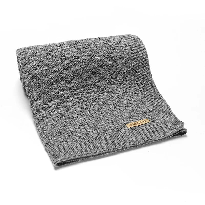 Gebreide babydeken katoen – 90x70 cm – voor wieg, kinderwagen & swaddle